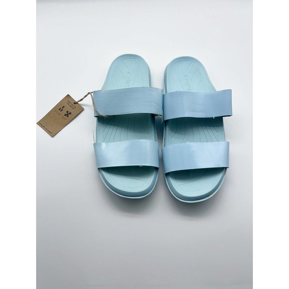 Cool Planet by Steve Madden Womens Libraa Pastel Blue Slip On Sandals Sz 7